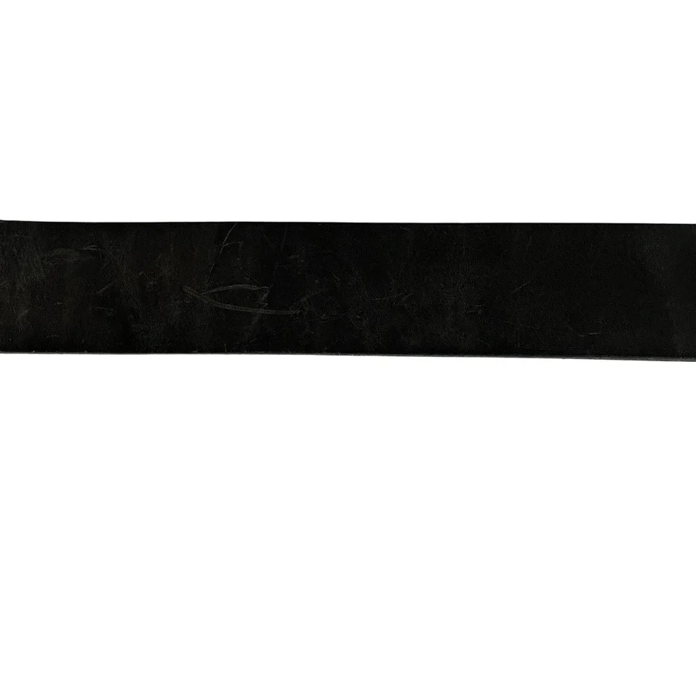 Columbia Men's Size‎ 44 / 110 Black Belt Genuine Leather Silver Buckle